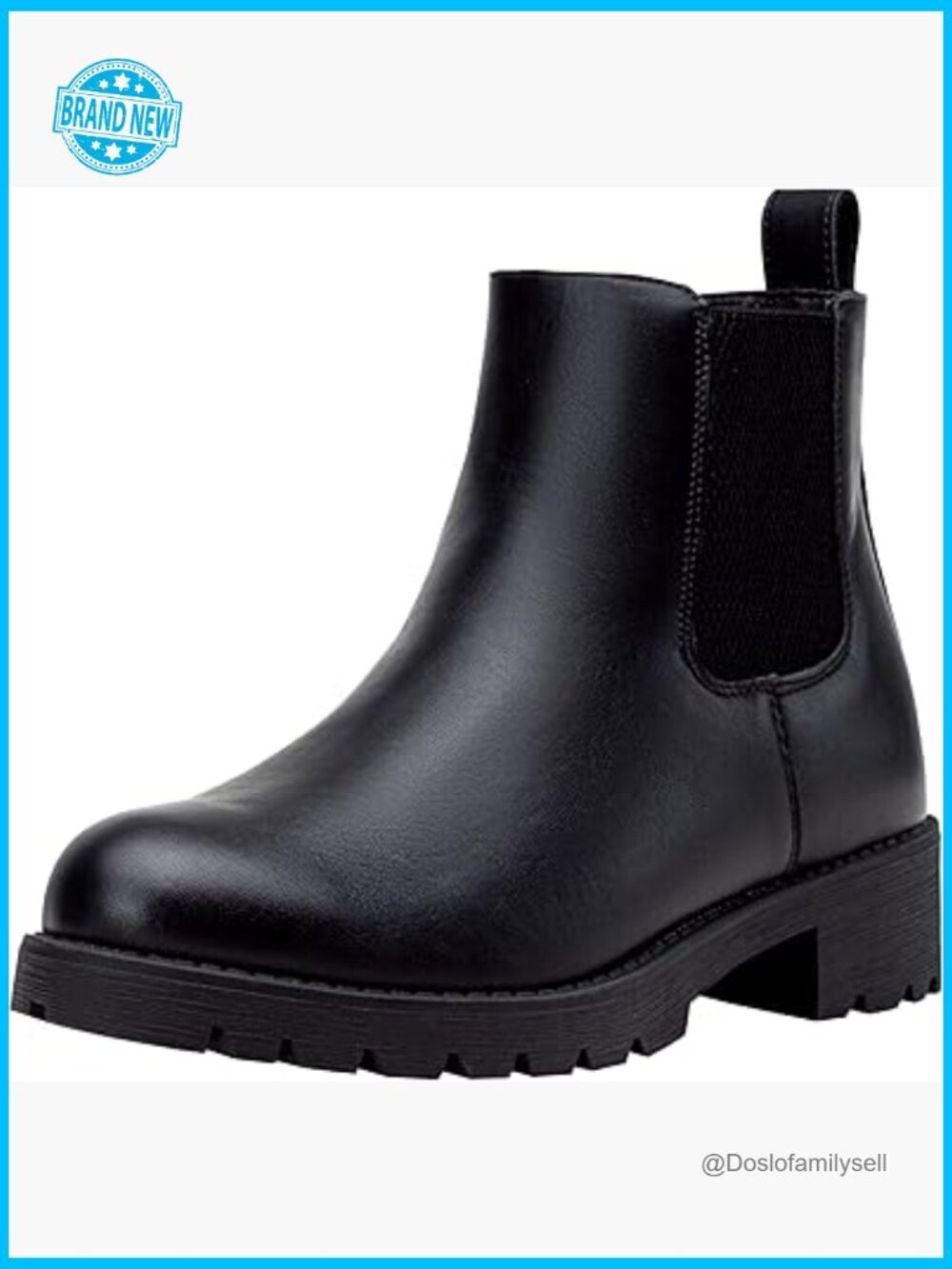Chelsea Ankle Boots Pull-On Booties Low Heel Non Slip Sole Elastic Panel